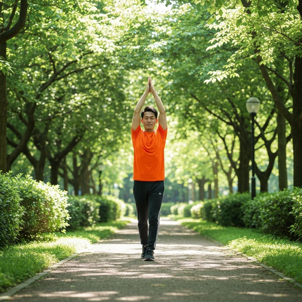 Persona caminando en la naturaleza